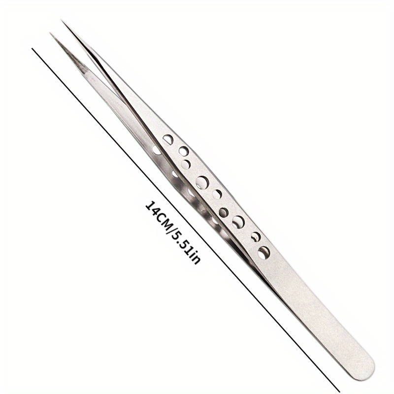 Laboratory Stainless Steel Round Tip Tweezers with Tooth length  12.5/14/16/18/20/25/30cm Used as a Medical Experimental Tool
