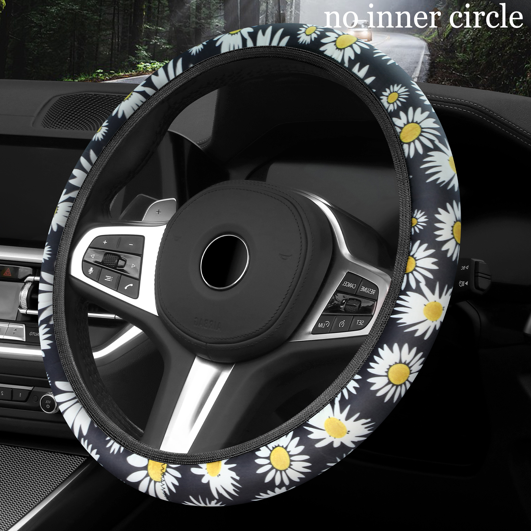 Universal Car Steering Wheel Cover, Colorful Daisy Flower Printed Elastic Steering  Wheel Cover, Car Interior Accessories - Temu United Arab Emirates