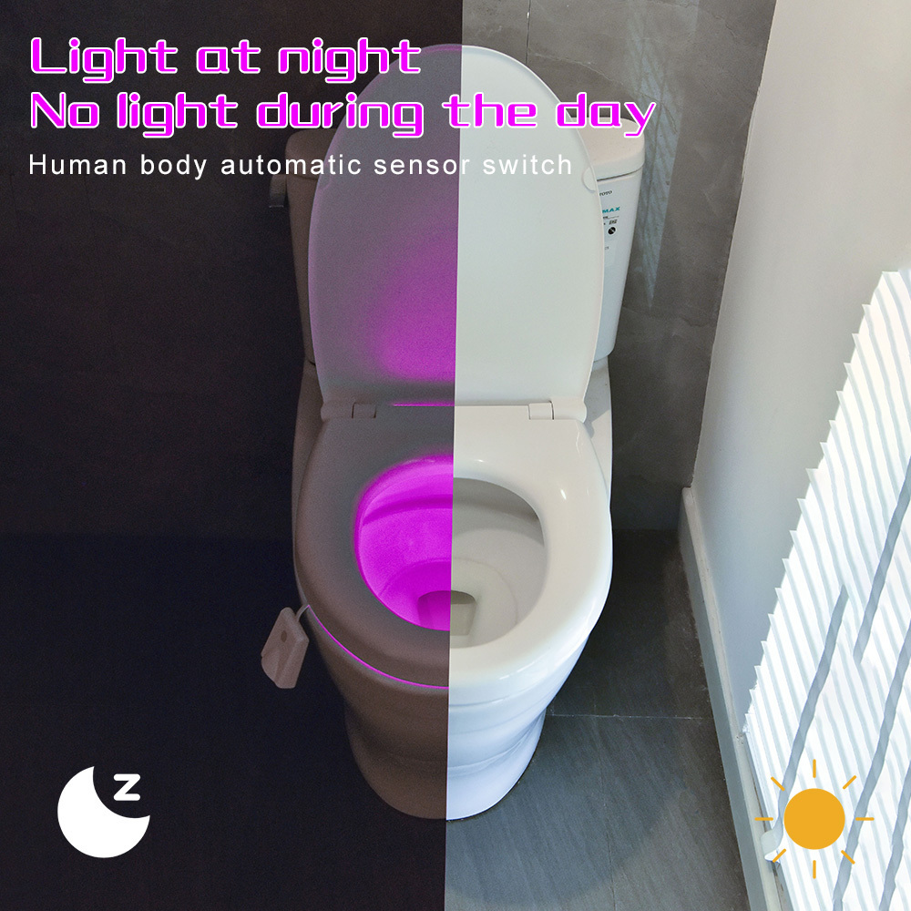 Illumibowl Toilet Night Light Motion Activated 8 Color LED Germ