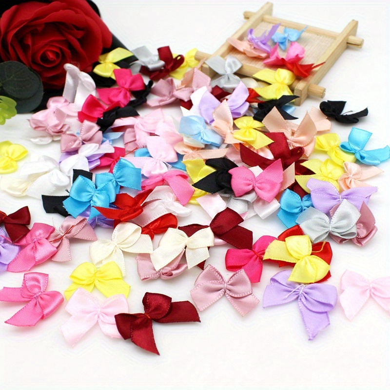 Mixed Satin Ribbon Bows Hand Bow knot Tie Small Bows Crafts - Temu