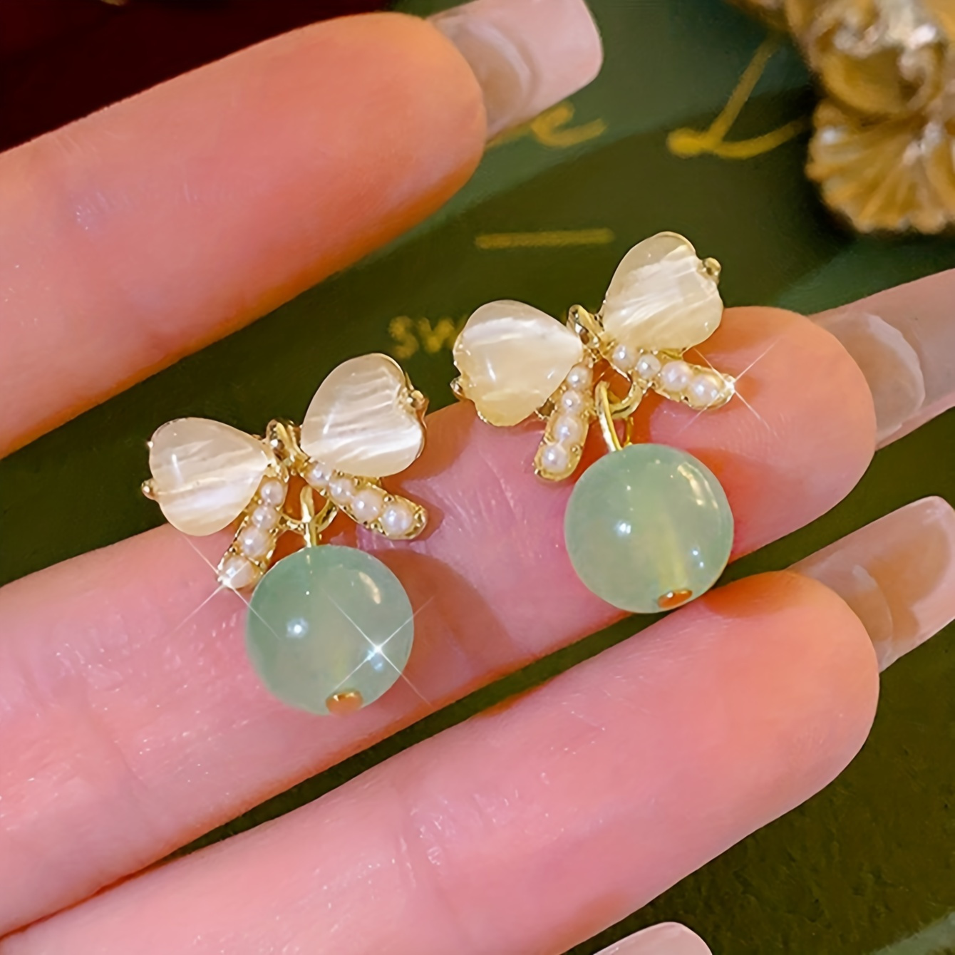 Elegant Pearl Bow Earrings