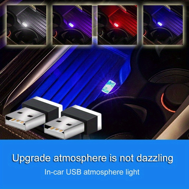 Mini Lampe Led Usb Voiture Néon Atmosphère Automobile Plug - Temu