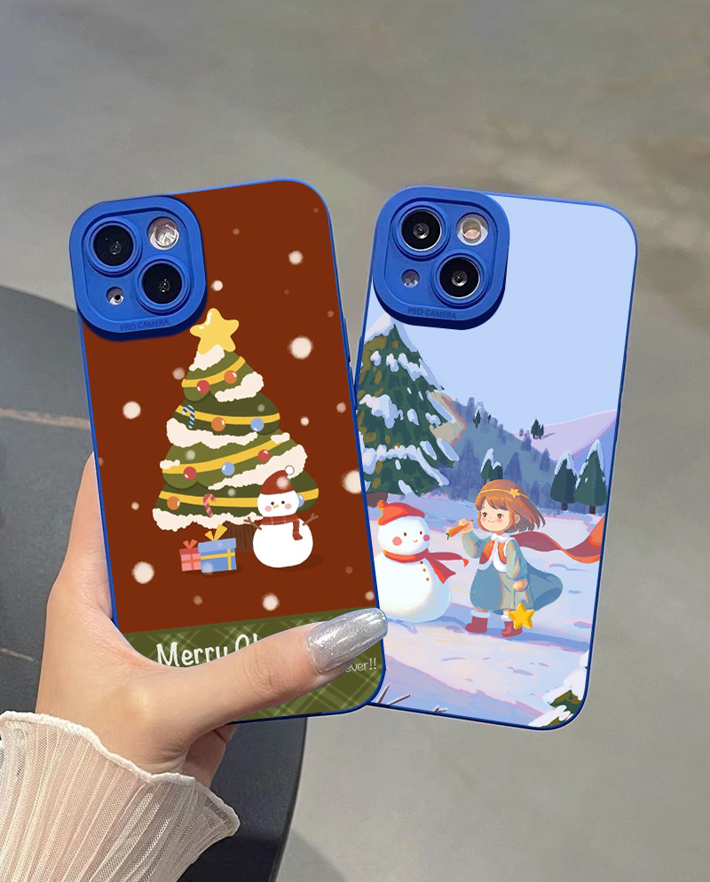 Christmas Snowman Case For iPhone 15 Pro Max Plus 14 Mini 13 12 11 X XR