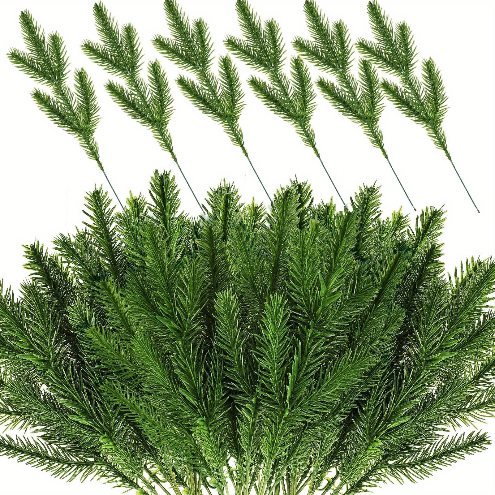 Artificial Christmas Leaves Picks Pine Needles Branches Diy - Temu