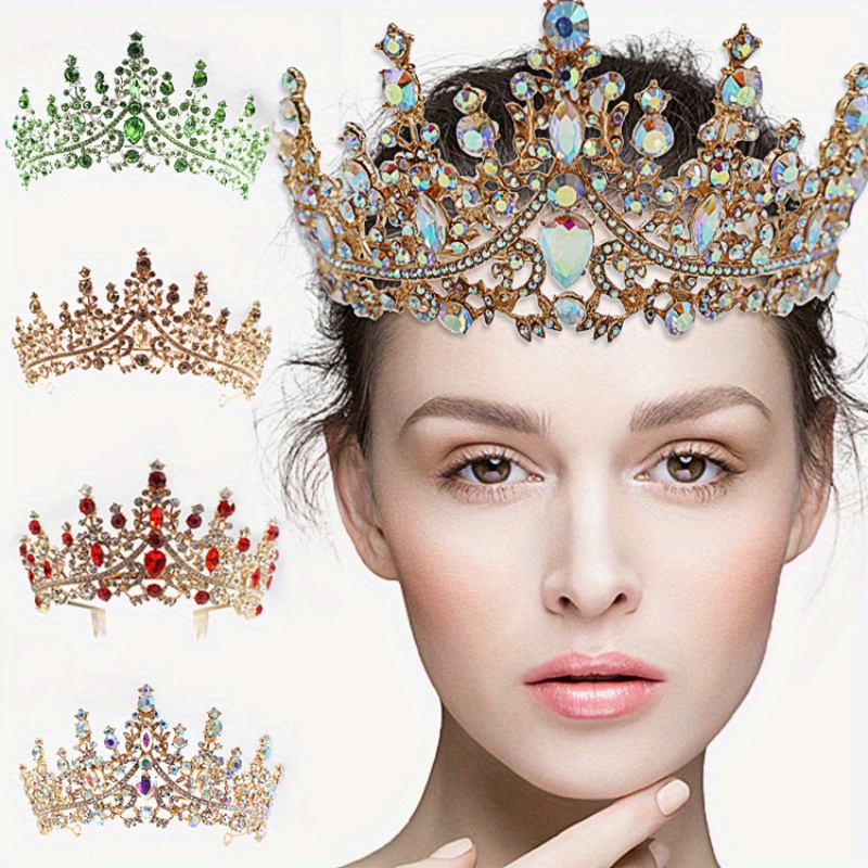 Corona de rey coronas de reina, corona de metal de cristal para adultos,  hombres y mujeres, cumpleaños, graduación, corona de reina, corona  plateada