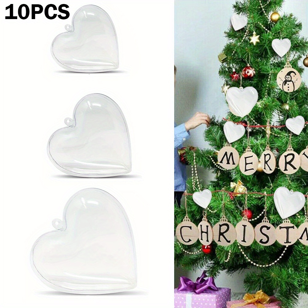 Lot de 24 décorations de Noël vierges en acrylique pour décoration de sapin  de Noël à faire soi-même - Guirlande transparente - Décoration de Noël