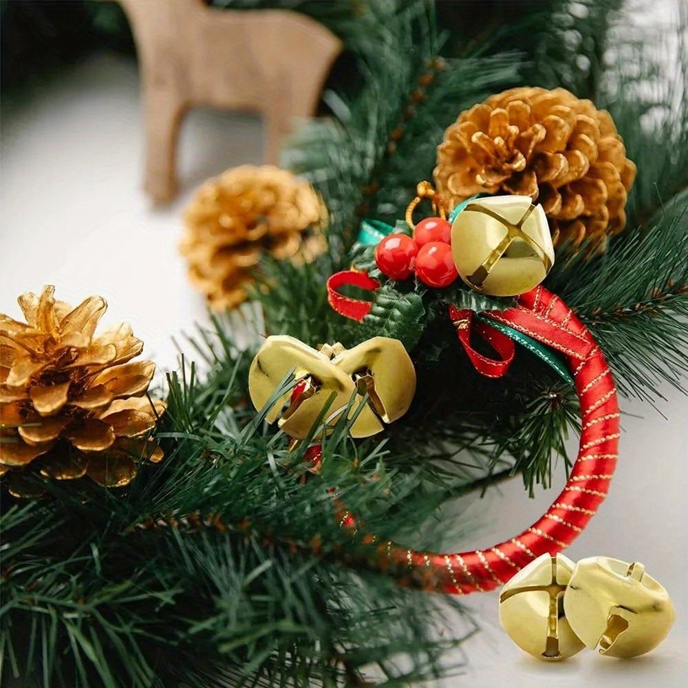 100Pcs/Pack Christmas Tiny Bells 1cm 2cm Little Metal Jingles Bells  Christmas tree ornaments Gold Silver Bells for Crafts