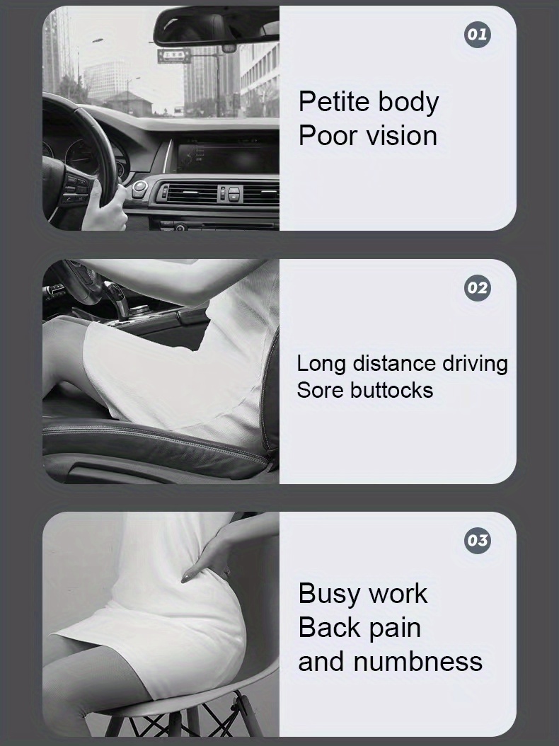 Car Buttock Pad Booster Seat Memory Foam Breathable Comfortable Cushion  Four Seasons Butt Pad Men Women Home Office Car Seat Cushion Car  Accessories - Temu Australia