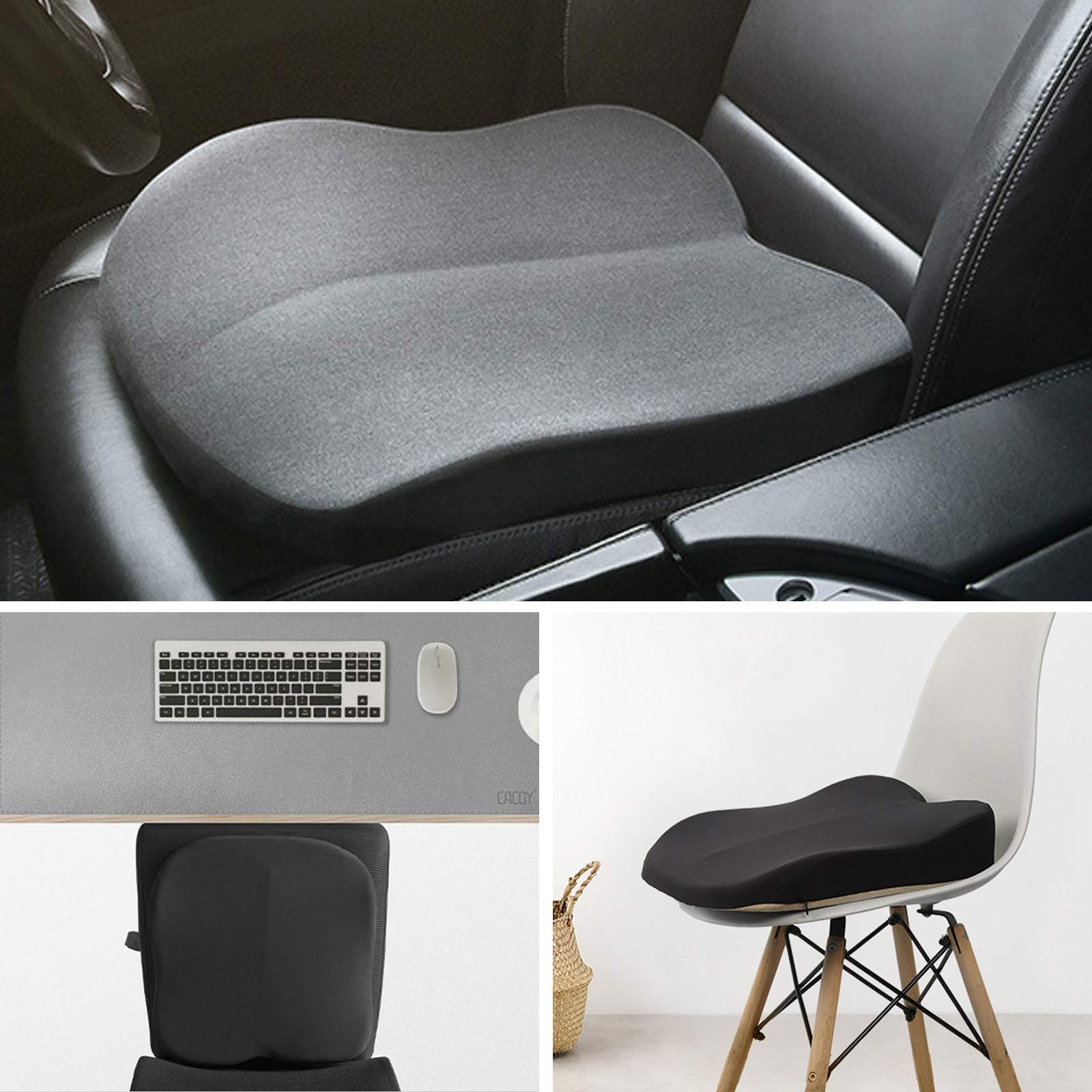 Memory Cotton Cushion Set Car Booster Seat Cushion Dining Chair Office Chair  Back Student Butt Cushion - AliExpress