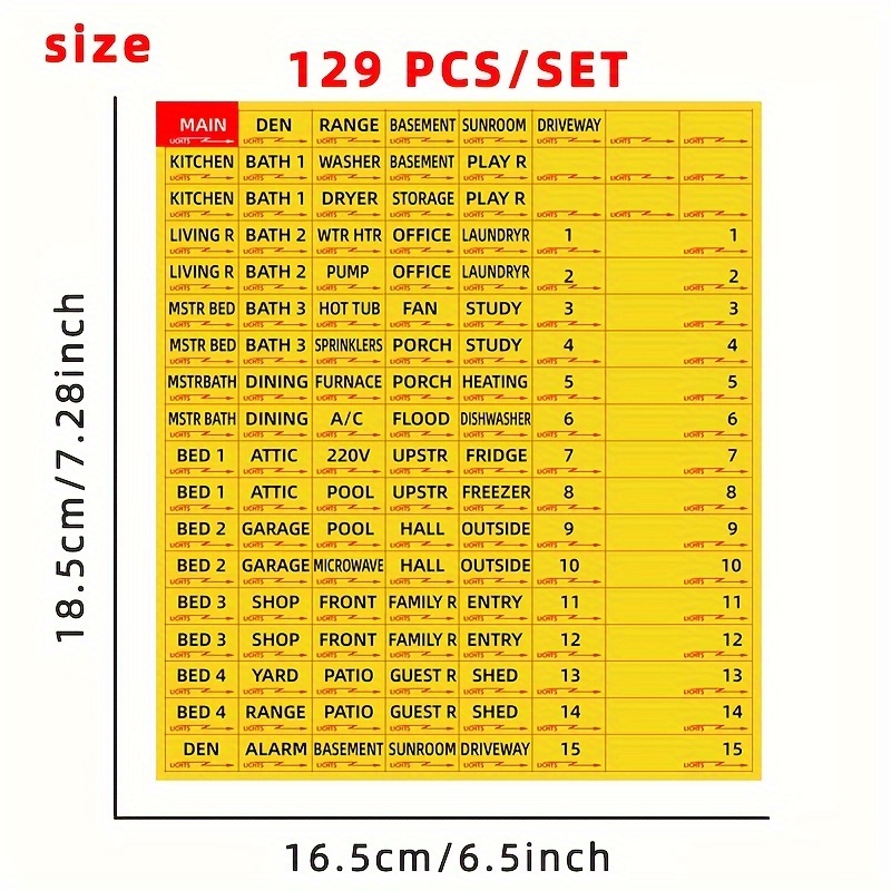 129 Circuit Breaker Box Labels Conspicuous Identification Temu