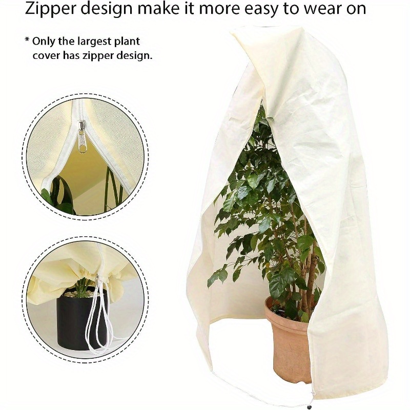 Pack, Plant Covers Freeze Protection, Winter Cold Weather  Frost Blankets Shrub Jacket With Drawstring Reusable Frost Protection Cloth - Main Image