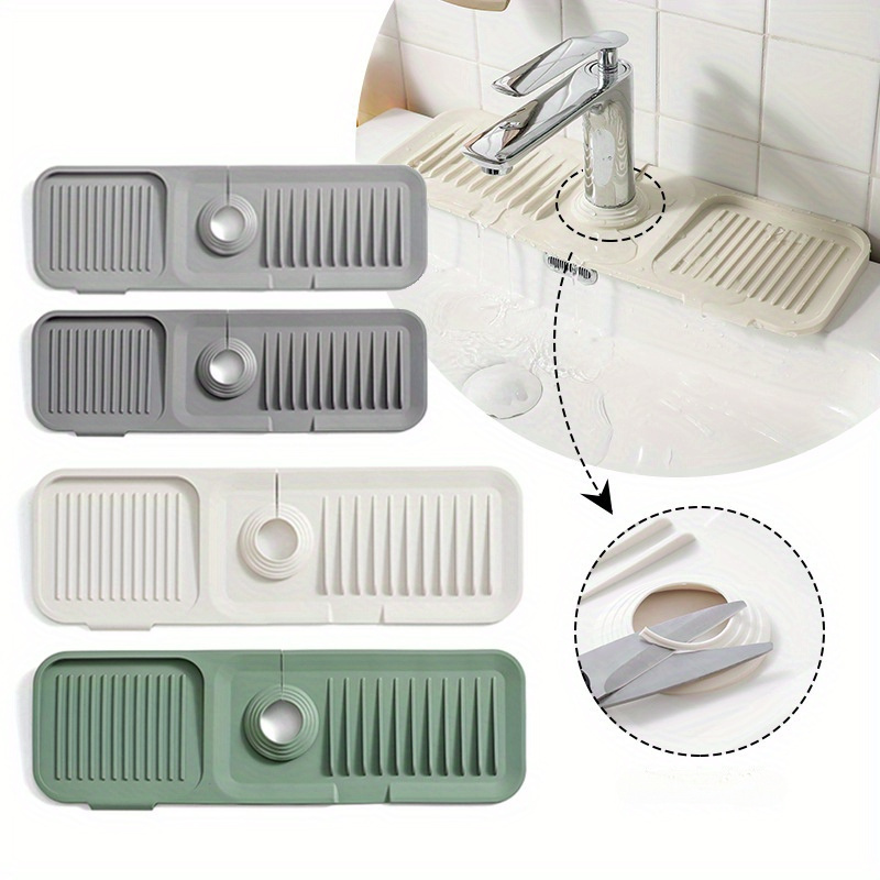 1pc Bathroom Silicone Drain Pad, Waterproof Faucet Splash Pad