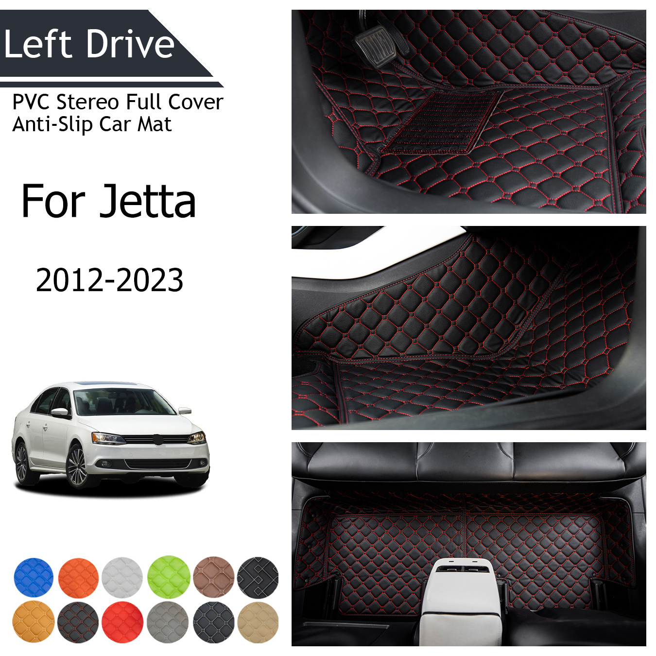 

Tegart [lhd]for Volkswagen For Jetta 2012-2023 3 Layers Pvc Stereo Full Cover Anti-slip Car Mats