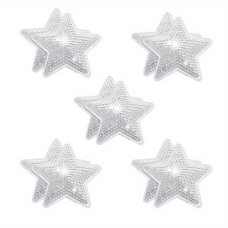  32 Pieces 5 Sizes Iron On Star Patches Adhesive Star Patches  Star Shape Appliques Patch DIY for Clothing Jeans Repair Decoration  (Fabric,Gold)