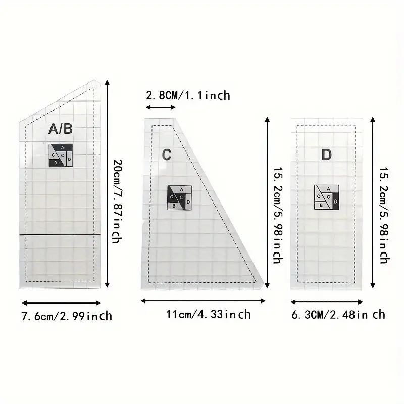 3pcs Quilting Rulers And Templates, Creative Quilting Cutting Template  Quilt Templates Acrylic For Cutting Patterns, Quilt Ruler Set Quilting  Supplies