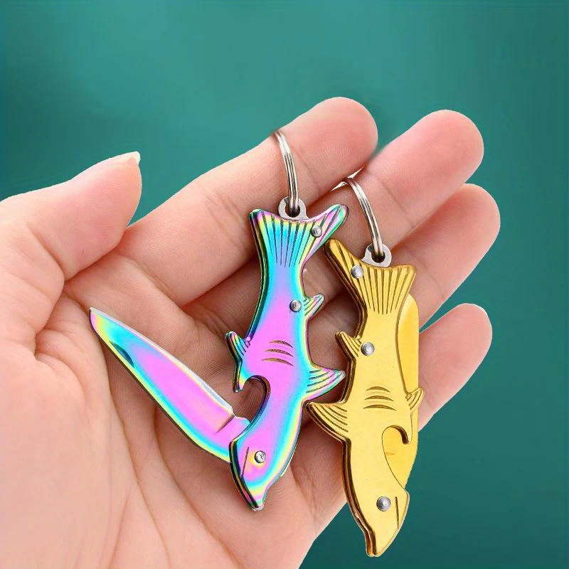 Mini Magnetic Knife Keychain Bronze Key Chain Ring Edc Box - Temu