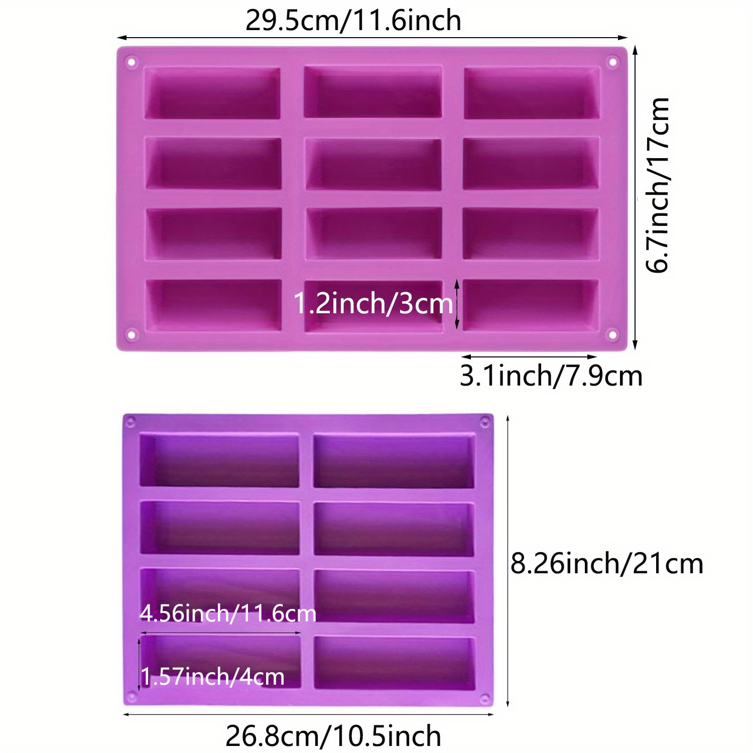 12 Cavity Large Rectangle Granola Bar Mold Silicone Mold - Temu