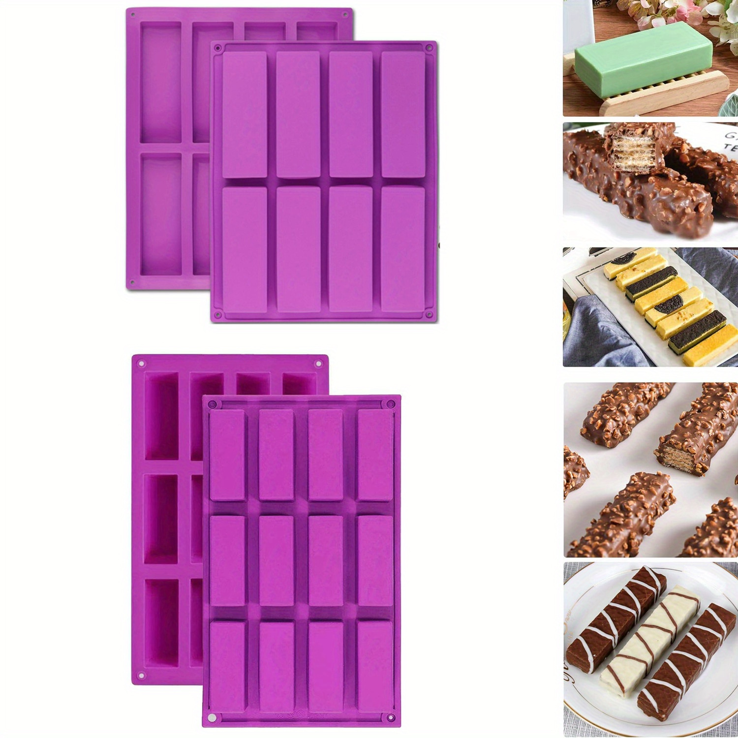 1pc 12 Cavities Granola Bars Mold Caramel Molds Peanut Butter Mold  Chocolate Bar Mold With Silicone Dropper Clip For Truffles Praline Brownie  Ice Cube
