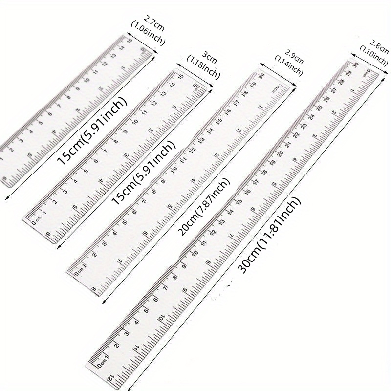 Clear Plastic Ruler Straight Ruler Transparent Plastic Ruler - Temu