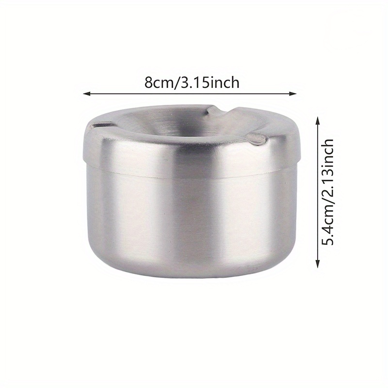 Windproof Stainless Steel Ashtray Lid Cigarette Ash Tray - Temu