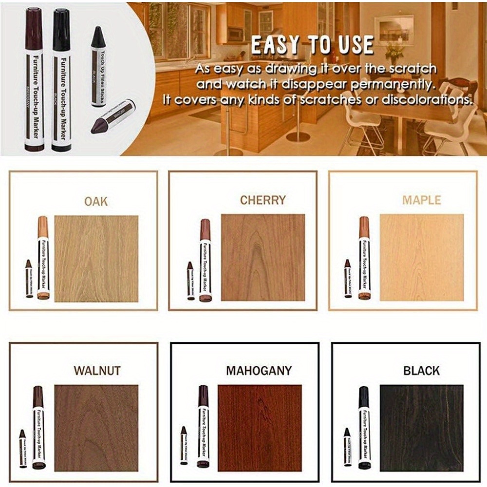Wood Furniture Touch Up Kit Marker Cream Pen Wood Scratc h Filler Remover  Repair