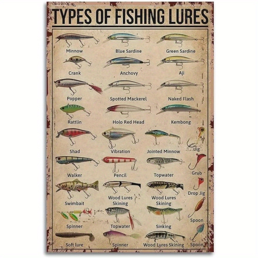 Vintage Fishing Poster, Types Of Fishing Lures Knowledge Poster Poster,  Decorative Painting Canvas Wall Posters And Art Picture Print Modern Family  Bedroom Decor Posters Canvas Wall Decoration - Temu Germany