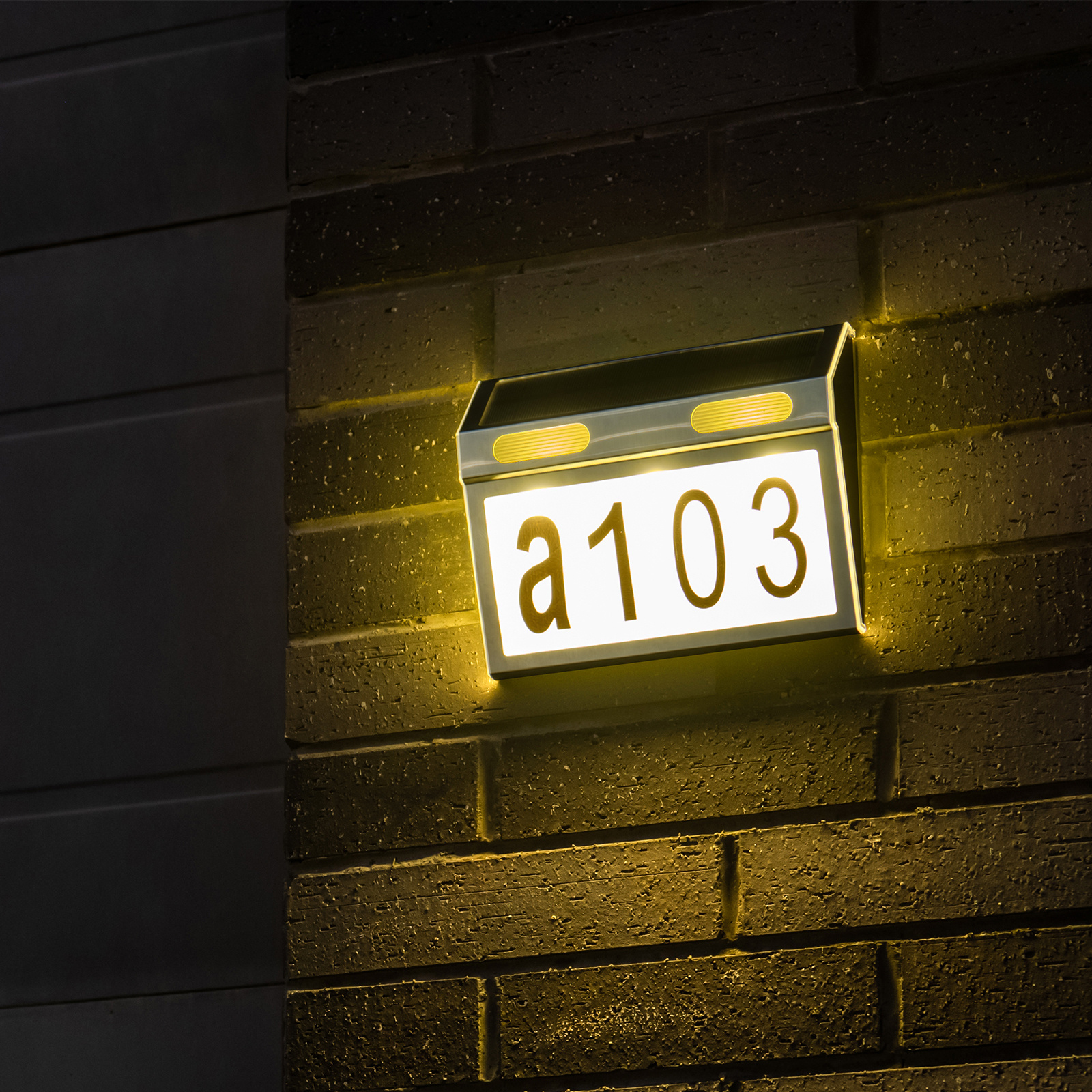 Luz de placa de números de casa con energía Solar, 10 luces LED de  dirección, iluminación exterior, calle, jardín, puerta, lámpara de pared  JShteea El nuevo