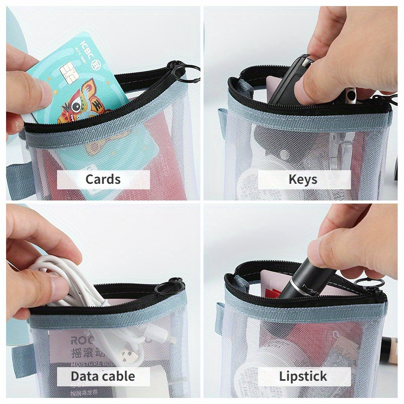 3pcs Outdoor Travel Mesh Bag Makeup Tools Storage Washing Bath Bag