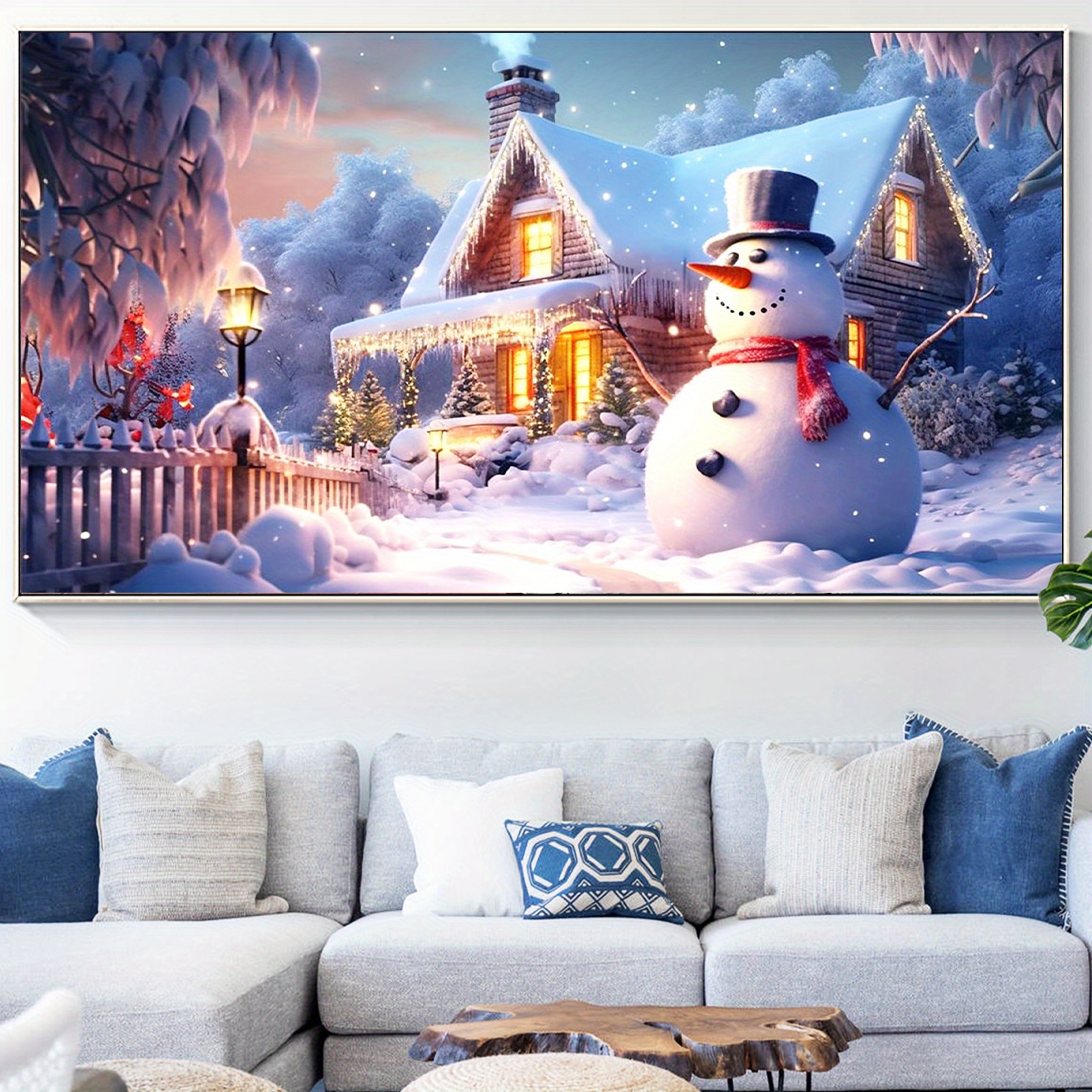 5d Diy Large Diamond Painting Kits For Adult Christmas Snowy - Temu