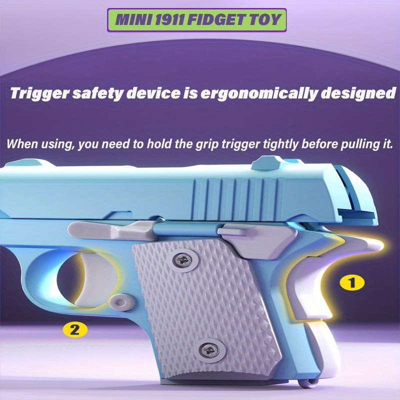  1911 3D Printed Small Pistol Toys, Stress Relief Pistol Toys  for Adults, Suitable for Relieving ADHD, Anxiety, Suitable Toys for Adults  and Kids Best Gift for Friends(Blue*WVhite) : Toys & Games