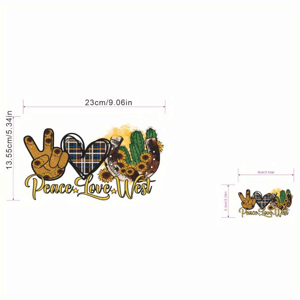 Western Peace Love Fall Decal