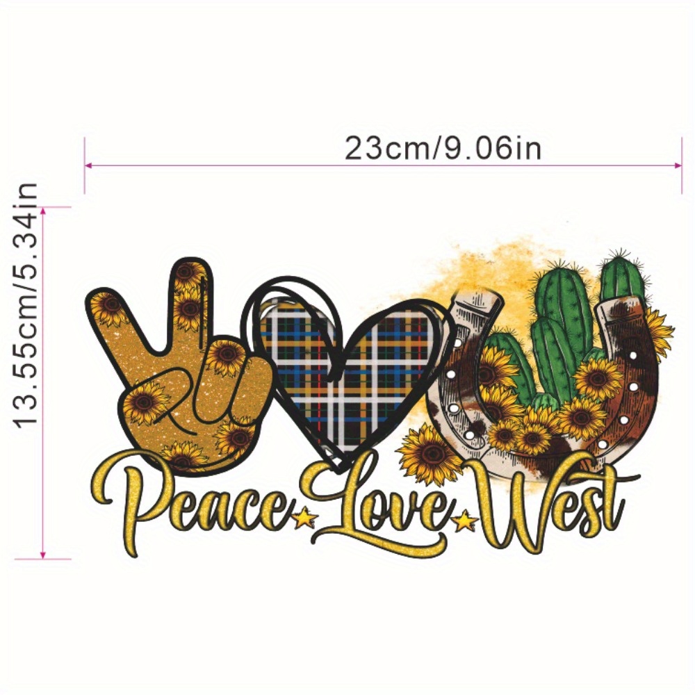 Western Peace Love Fall Decal