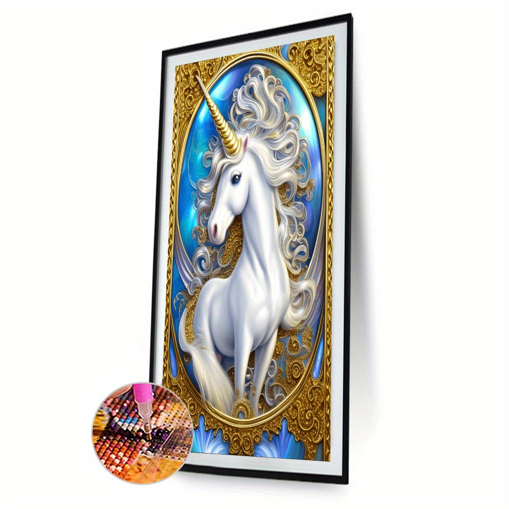 5d Diy Full Round Diamond Diamond Painting Unicorn Kit Home