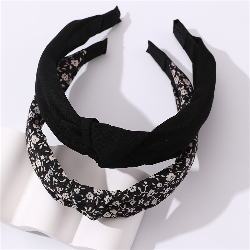 E-shop 2er-Set Retro Kopfband mit Print, modische, vielseitige, einfache Haar-Accessoires, Kreuzknötchen-Kopfband, Damenmode-Accessoires