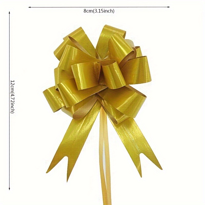 Holiday Gold Pull Bow for Gift Wrapping Gift Bows Pull Bow With