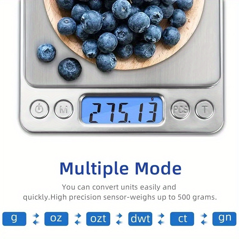 Gram Food Scale Digital Pocket Scales Portable Scale Small Mini Kitchen  Cooking Jewelry Coffee Gold Scale for Accuracy 0.01g Capacity 500g