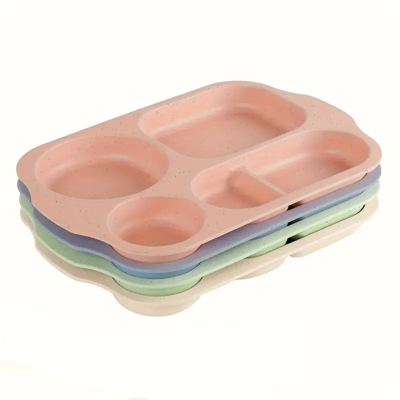 Cheeren 8 Pack Plastic Divided Plates Set for Kids Adults, Sectioned Meal  Camping Dishes for BBQ, Microwave & Dishwasher Safe