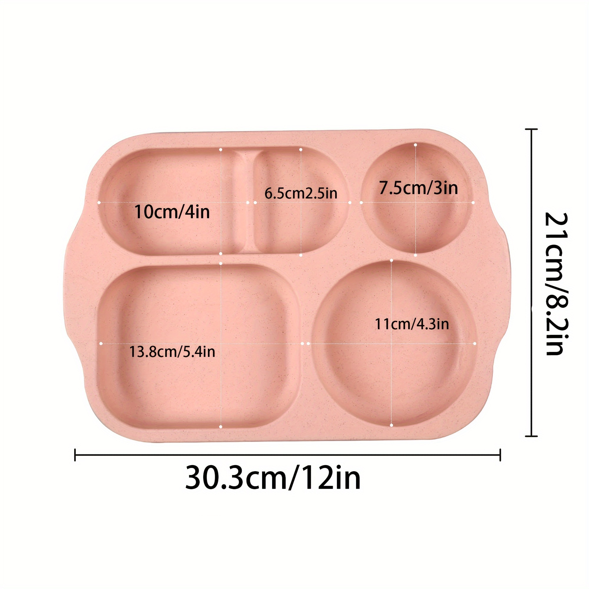 Large Unbreakable Divided Plates For Teens Adults, Dishwasher