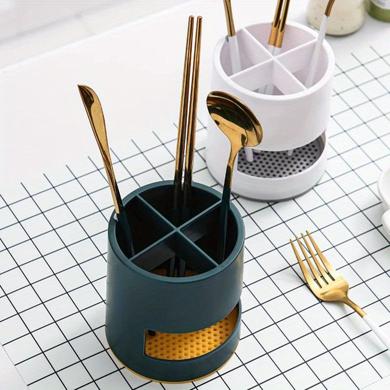 Double Cutlery Holder, Ceramic Silverware Container , Kitchen