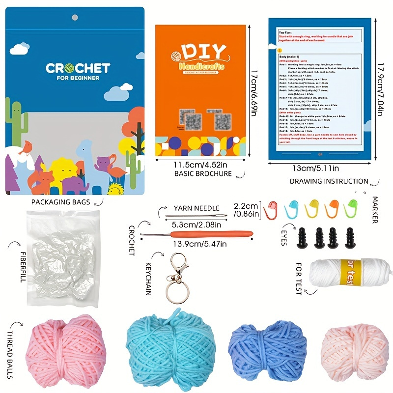CREATIVE KIDS diy all in one crochet knitting kit for beginners