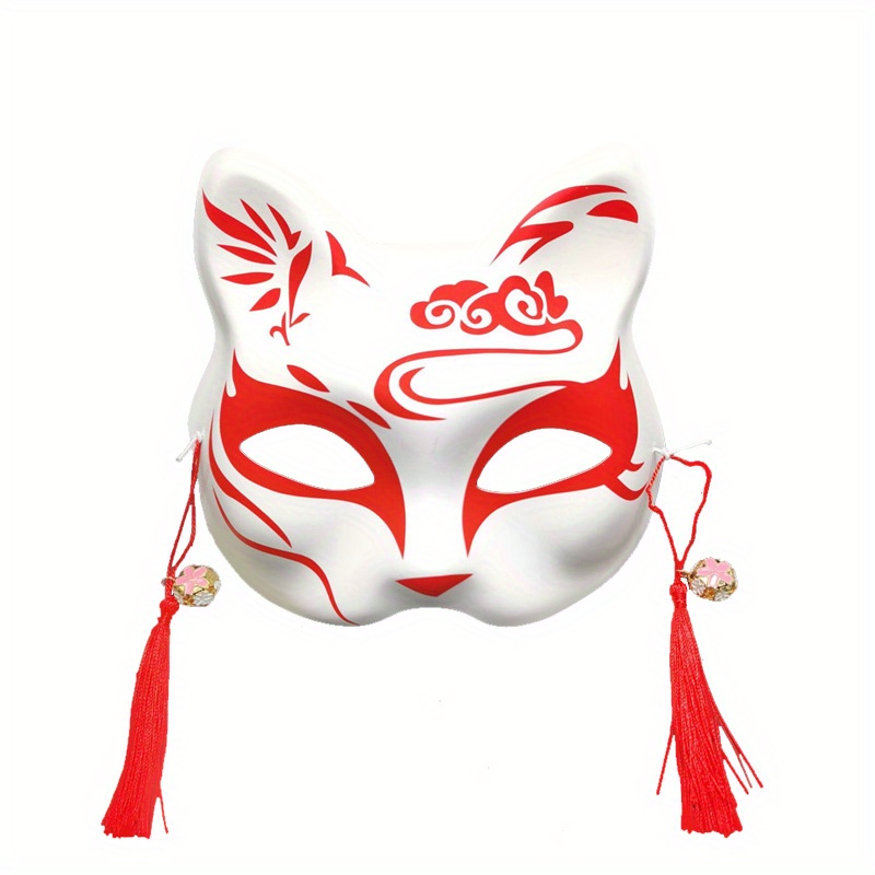 Anime Fox Mask Cosplay Kostüm Party Requisite Handbemalte Japanische  Halbgesichts-Katzenmaske Masquerade Festival Ball Kabuki Kitsune Masken -  Temu Germany
