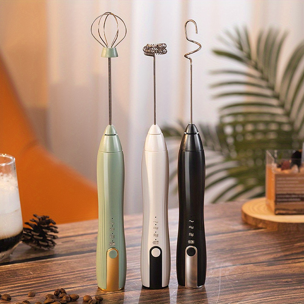 A Set Of Milk Frother With 2 Interchangeable Whisks, Luxury Nordic