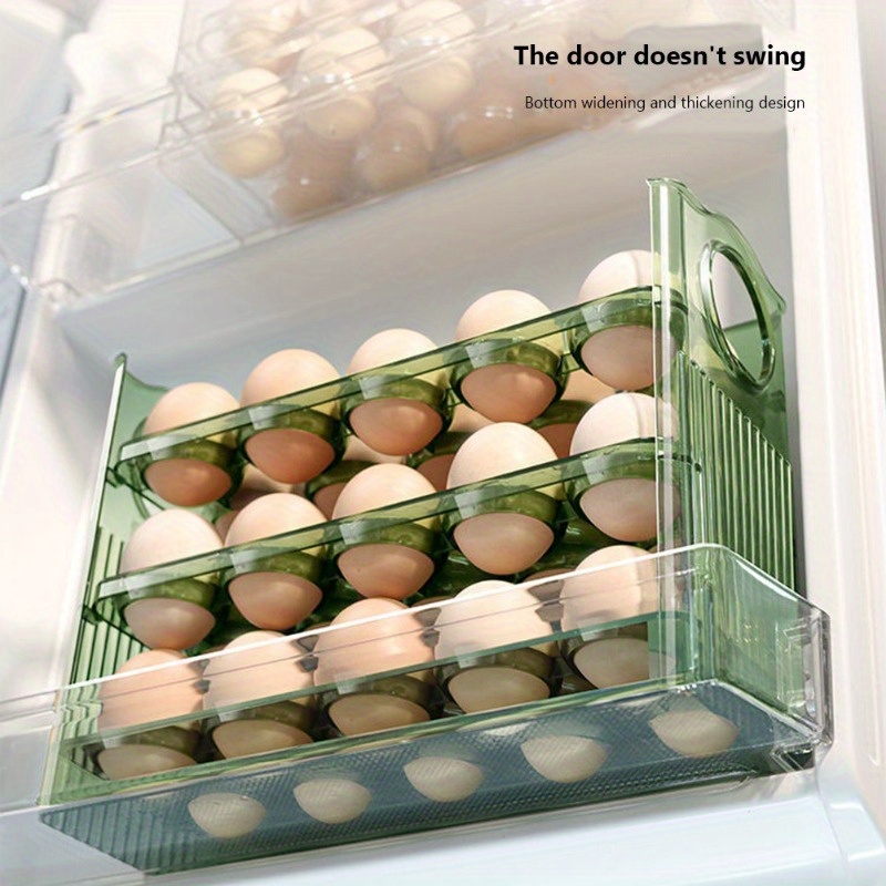 30 Grid Egg Holder Rotating 3 Tiers Fridge Eggs Organizer Space