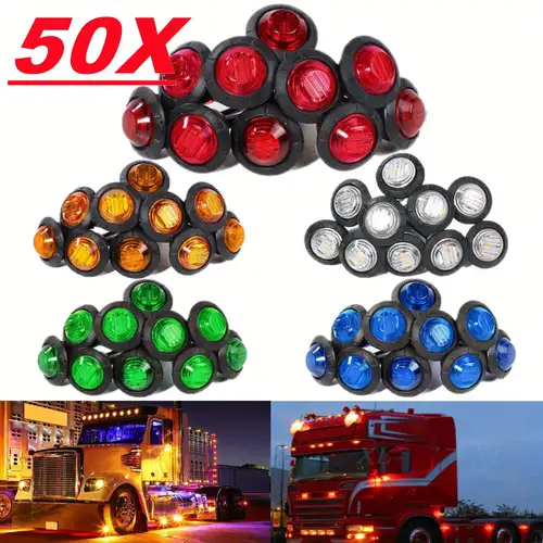 4pcs Amber Red 6.35cm 2 Diode Oval Led Trailer Truckside Marker Light,  Surface Mount Little Boat Marine Led Lights Rv Camper Accessories (2  Amber+2 Red) - Auto - Temu