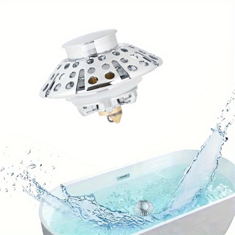 AzWzz Universal Tub Stopper Bathtub Drain Plug, Pop Up Tub Drain Hair  Catcher, Drain Cover with Strainer, for 1-3/8 to 2in Bath Drain Hole