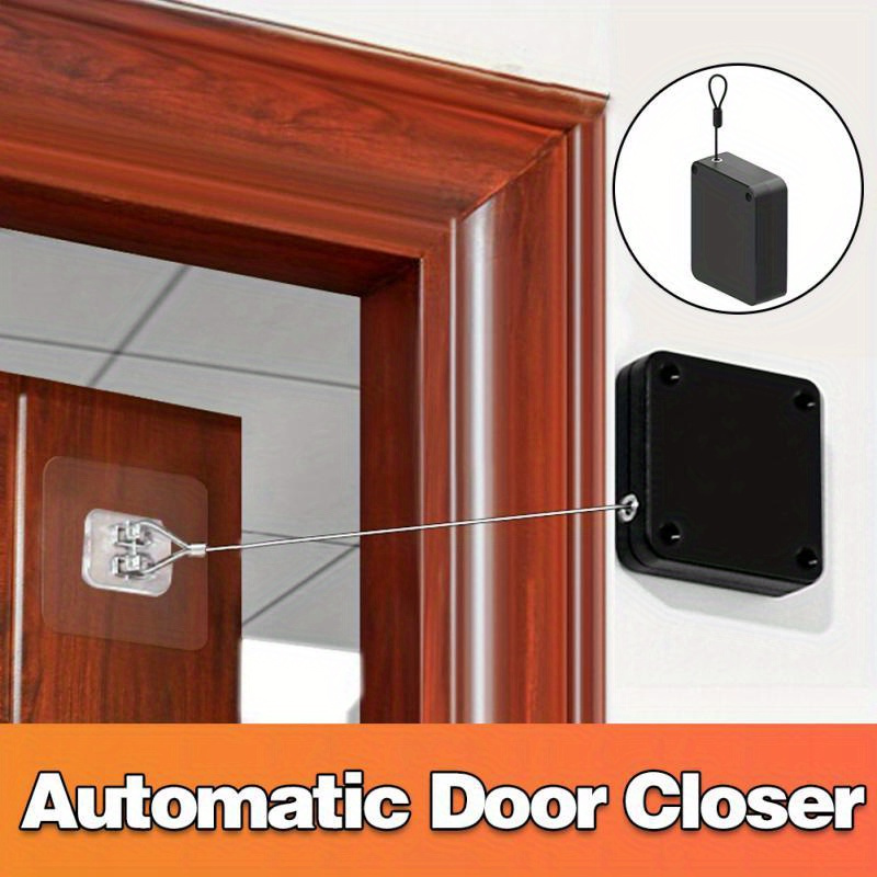 Punch-Free Automatic Sensor Door Closer, Multifunctional Automatic Door  Closer, Residential Commercial Auto Door Closer with Drawstring, Closer  Door