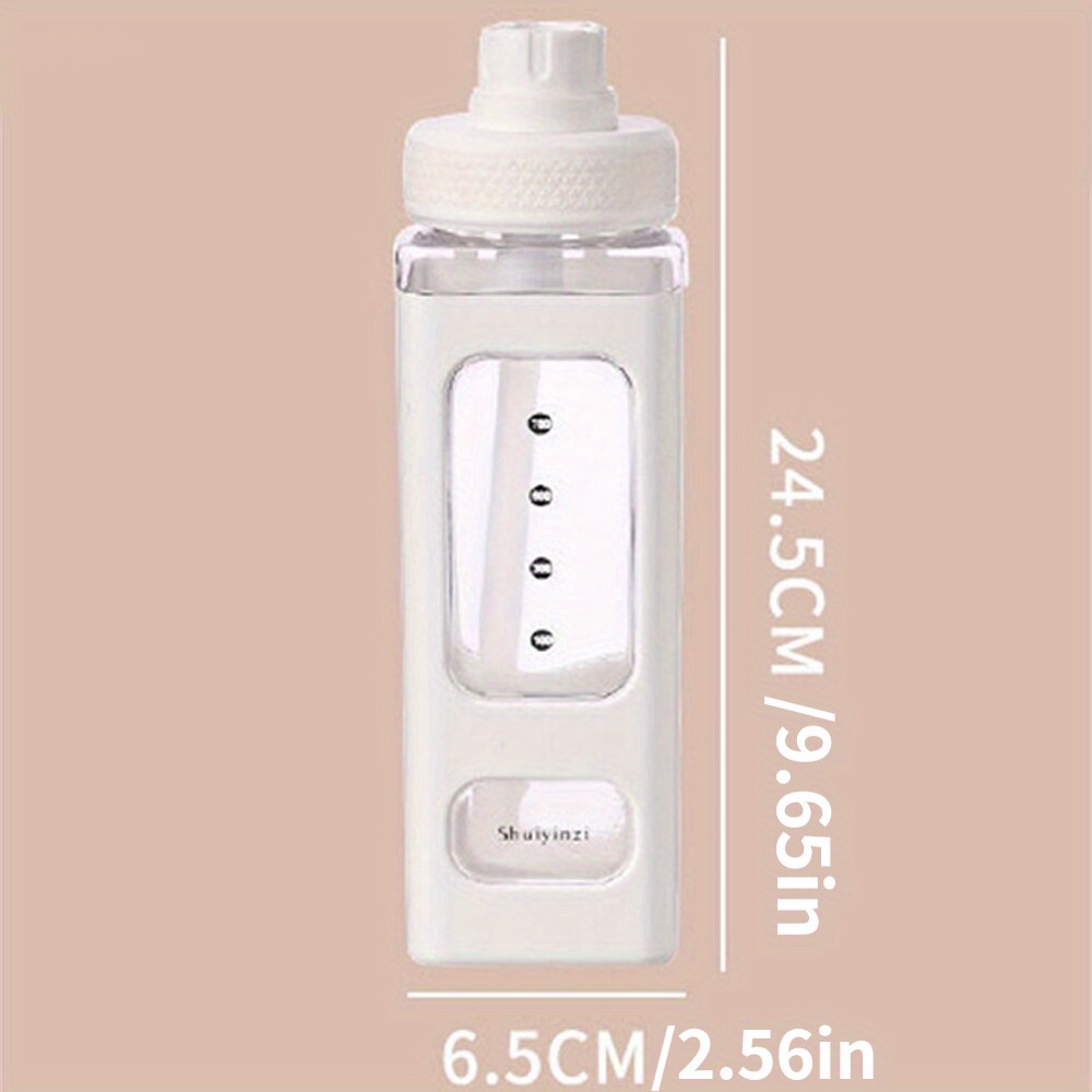 Kawaii Water Bottle with Straw Cute Large Water Bottles with Kawaii  Stickers Aesthetic Leakproof Square Drinking Bottle (white 1)