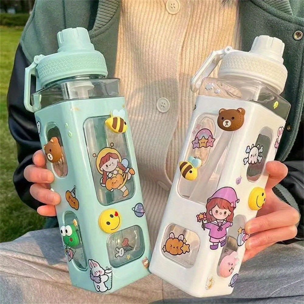 44oz Water Bottles With Straw, Kawaii Kids Water Bottle With