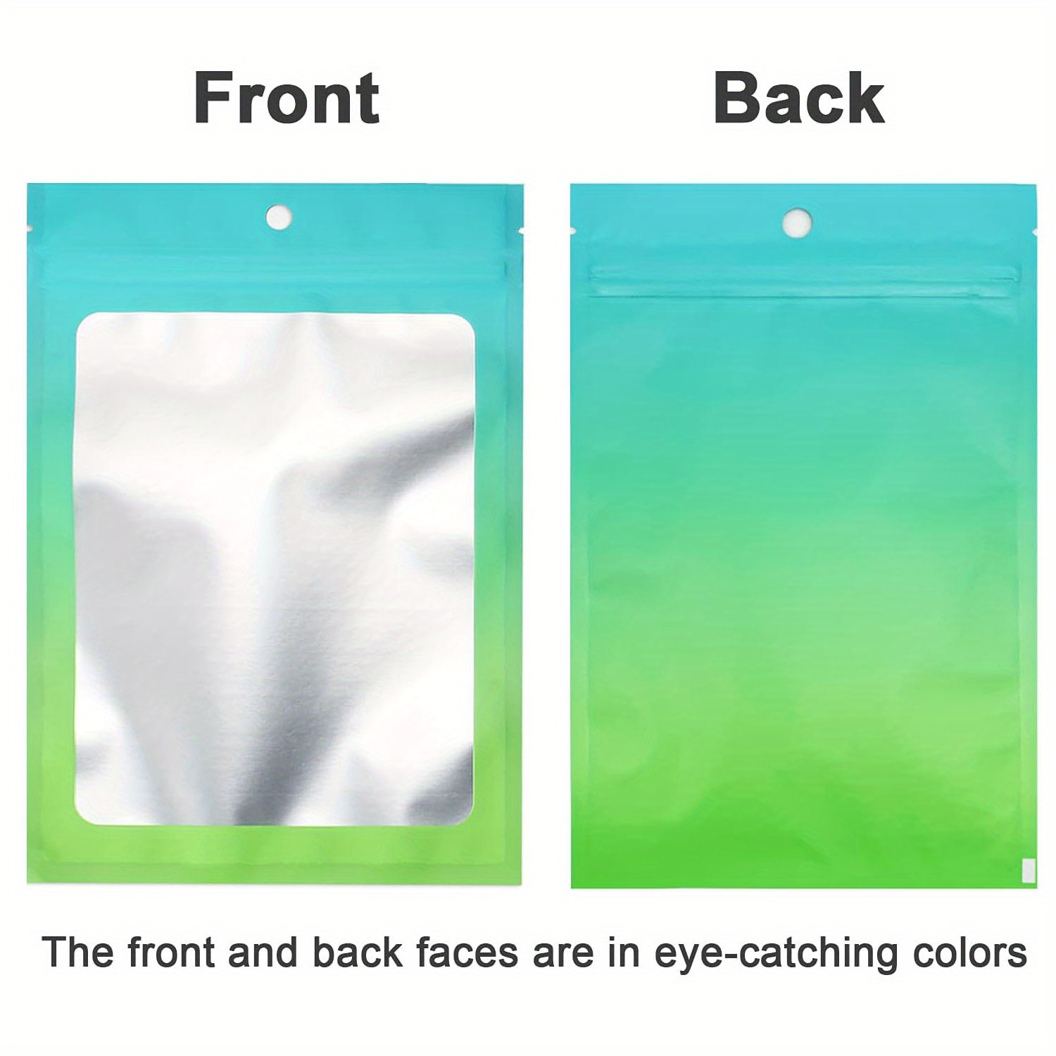 Gradient Holographic Bags Resealable Mylar Ziplock Bags - Temu