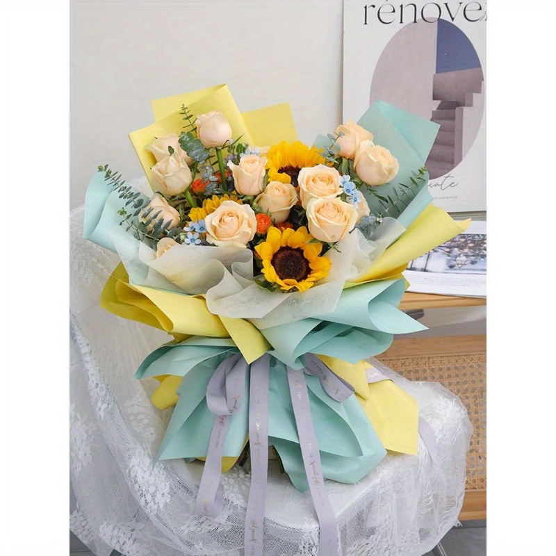 Gift Thin Paper Floral Wrapping Paper Korean Paper For - Temu